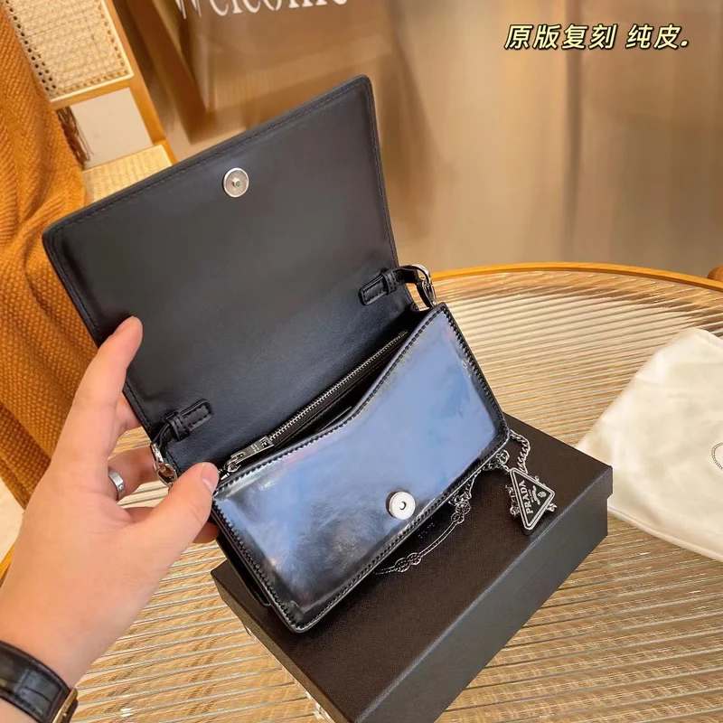 Black Leather P Bag