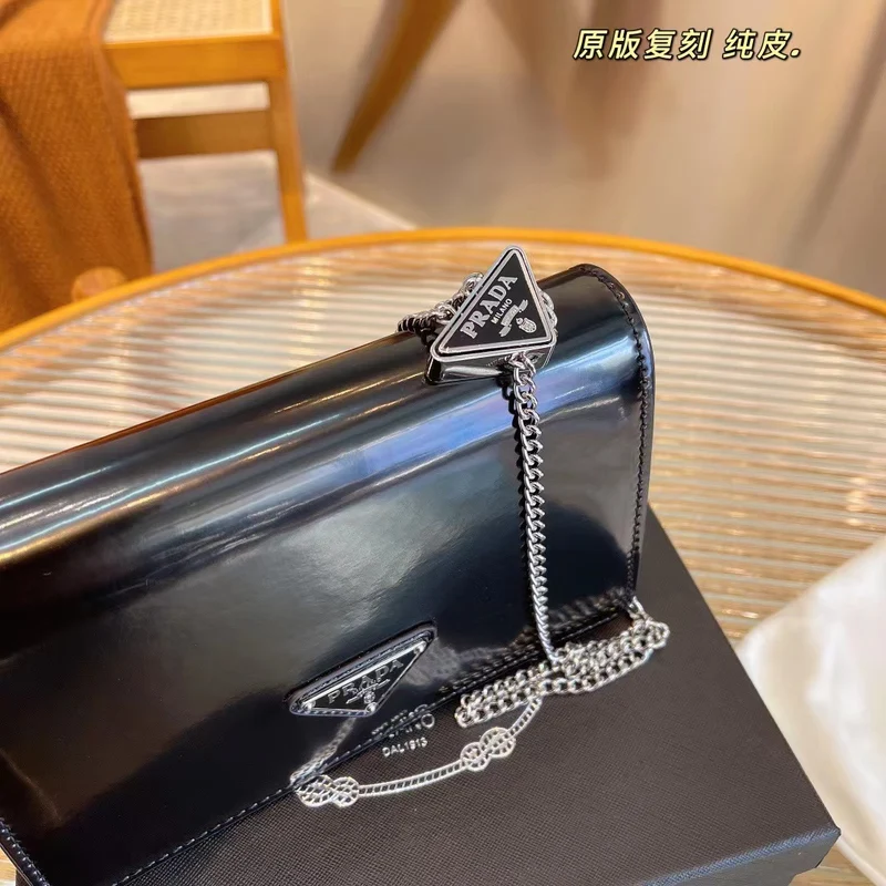 Black Leather P Bag