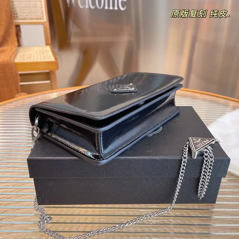 Black Leather P Bag