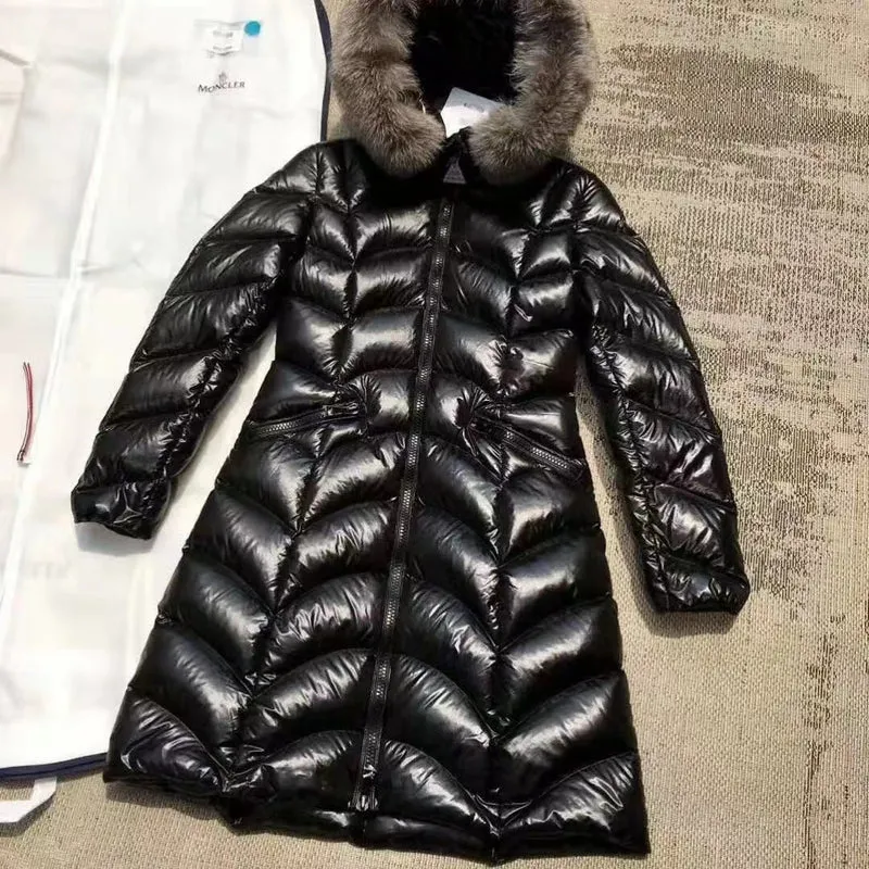 Shinny Fur Hooded Long Coat