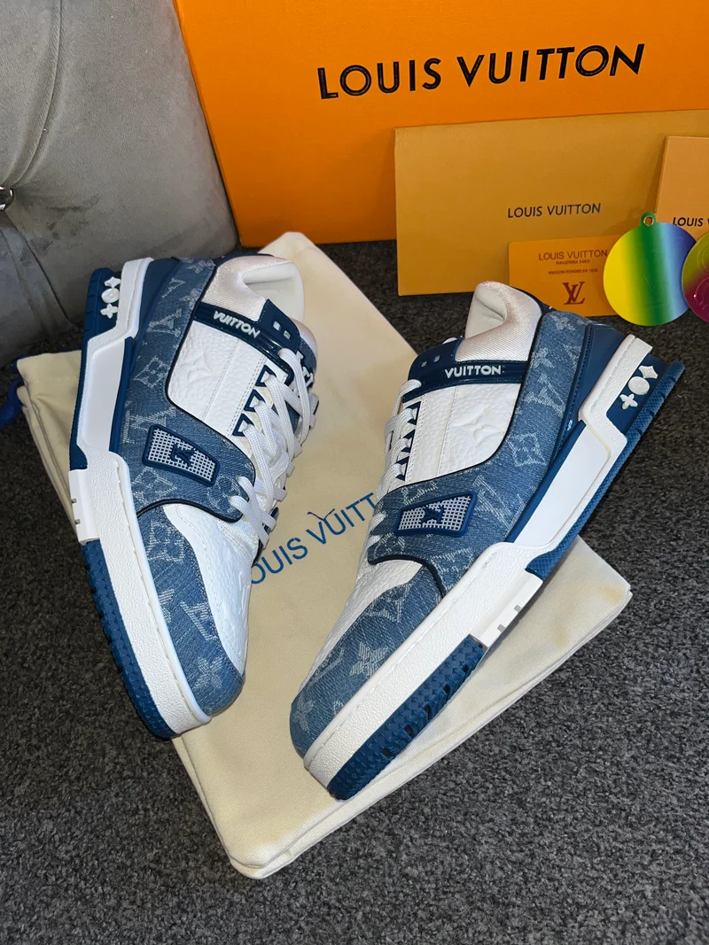 Blue & White Trainers