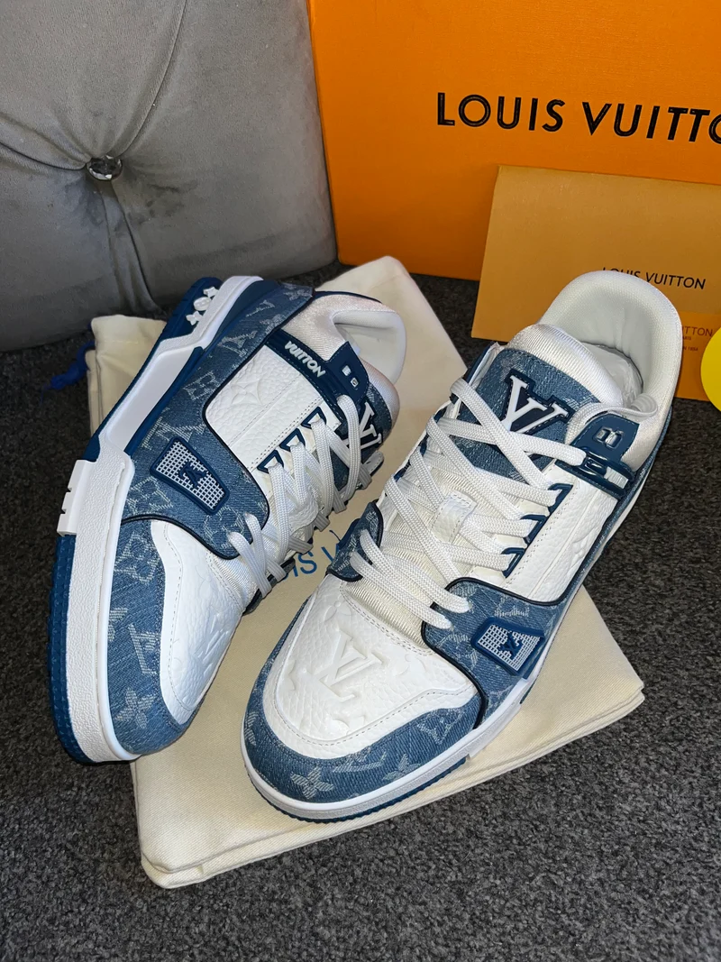 Blue & White Trainers