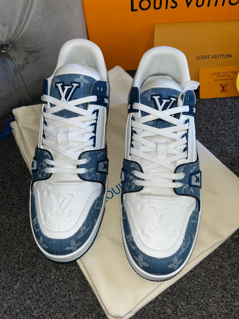 Blue & White Trainers