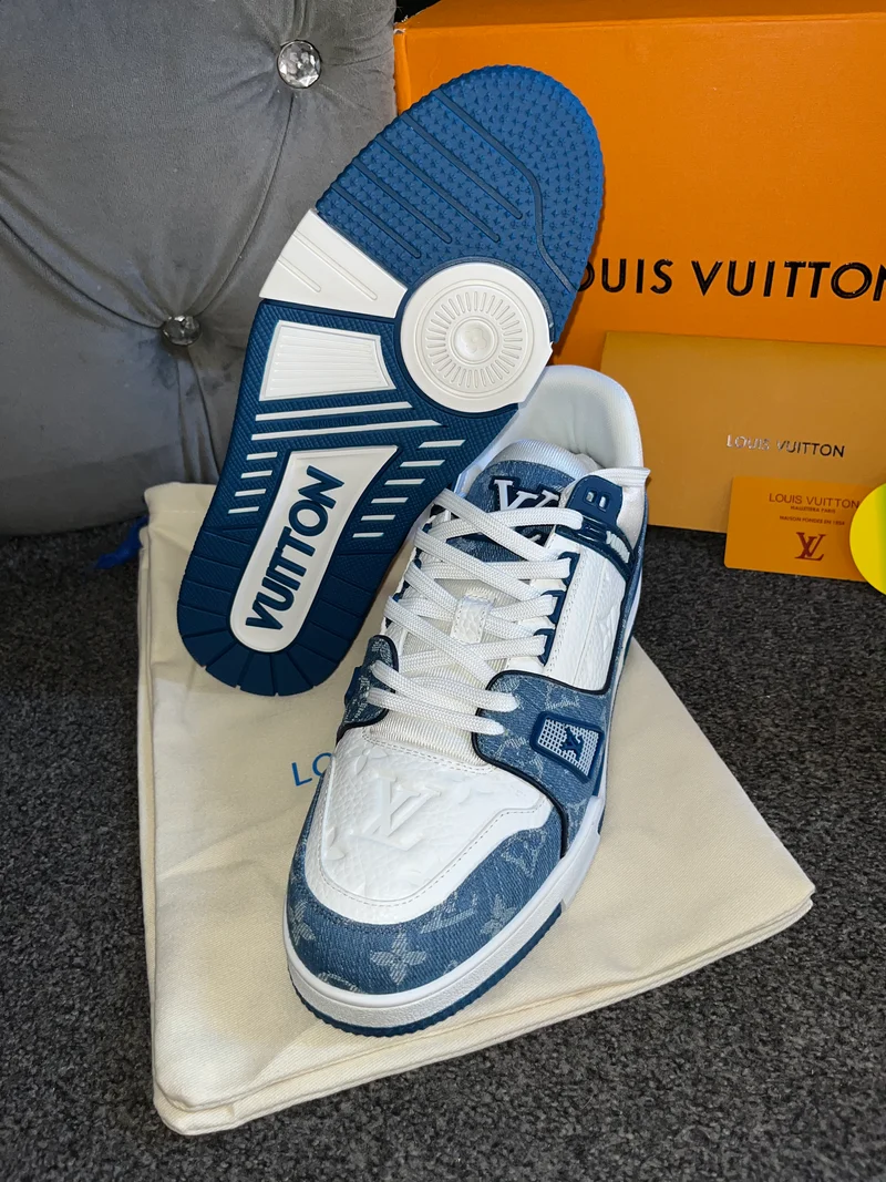 Blue & White Trainers