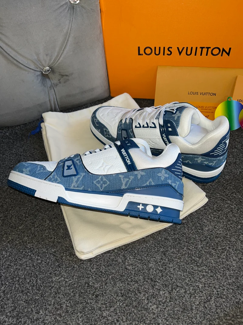 Blue & White Trainers