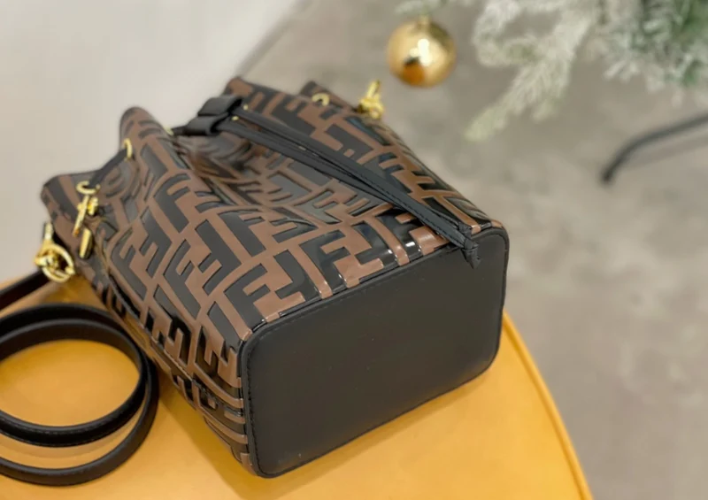 Brown Shinny Bucket Bag