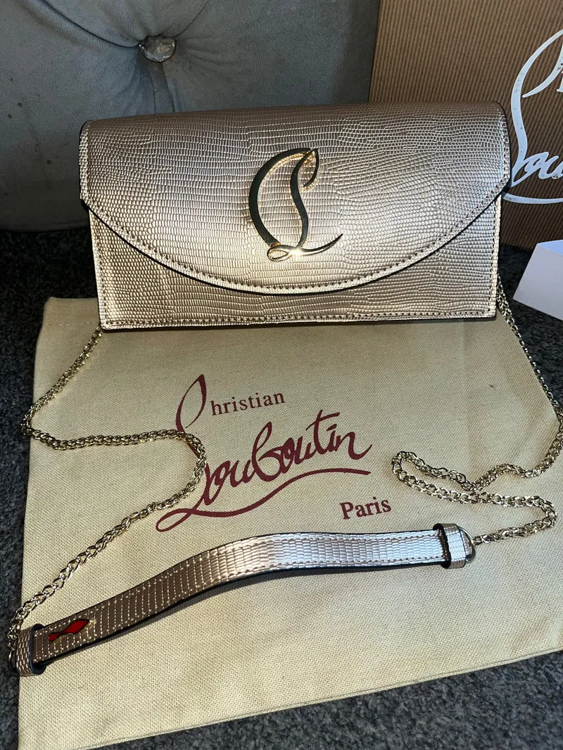 Gold Loub Clutch Bag