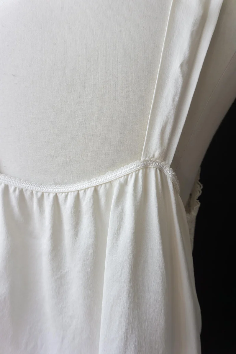Vintage Lingerie Top, Seide, Creme, S–M