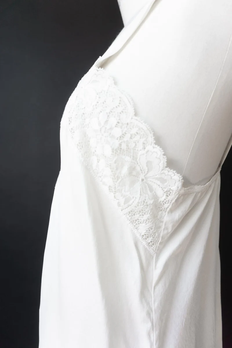 Vintage Lingerie Top, Seide, Creme, S–M