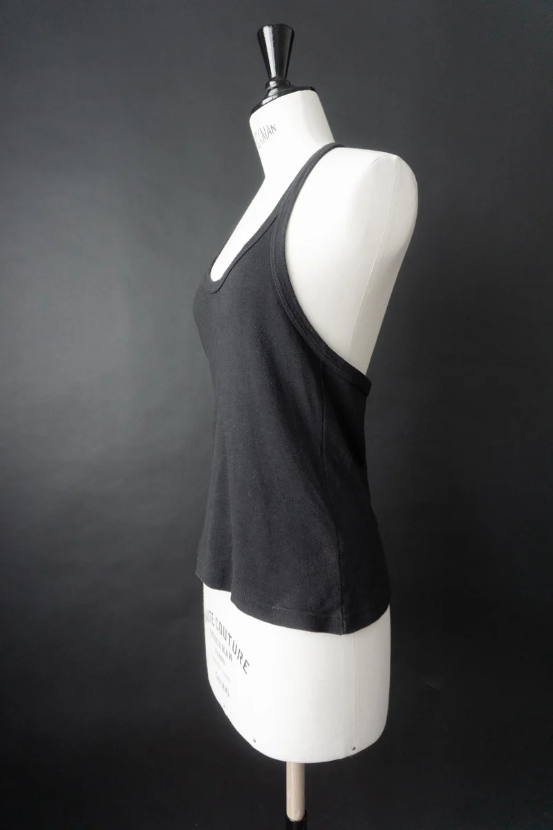 Vintage 70s Neckholder Tanktop, Baumwolle, S–M