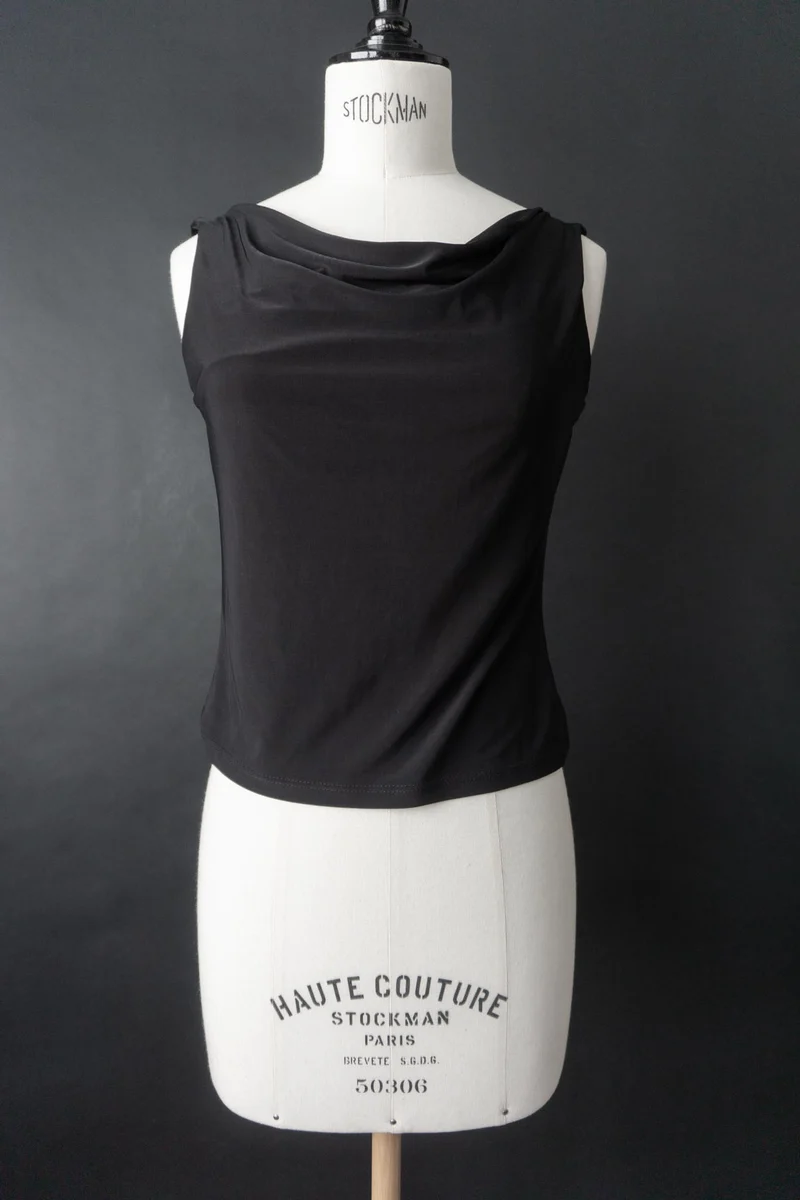 Vintage 90s Top, Wasserfall Ausschnitt, S–M
