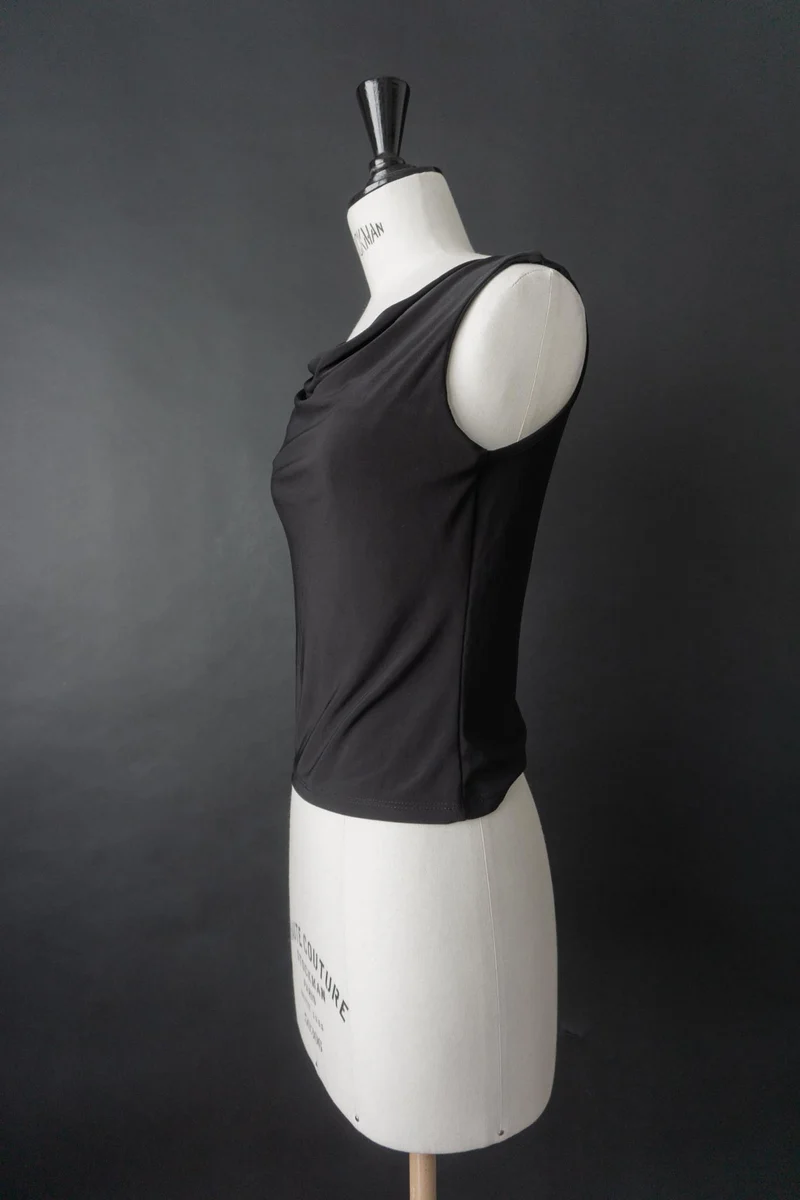 Vintage 90s Top, Wasserfall Ausschnitt, S–M