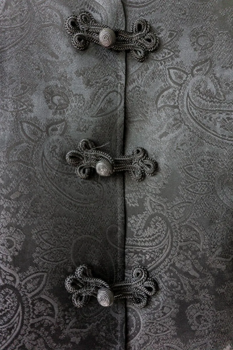 Vintage 80s Weste, Dark Paisley, M–L