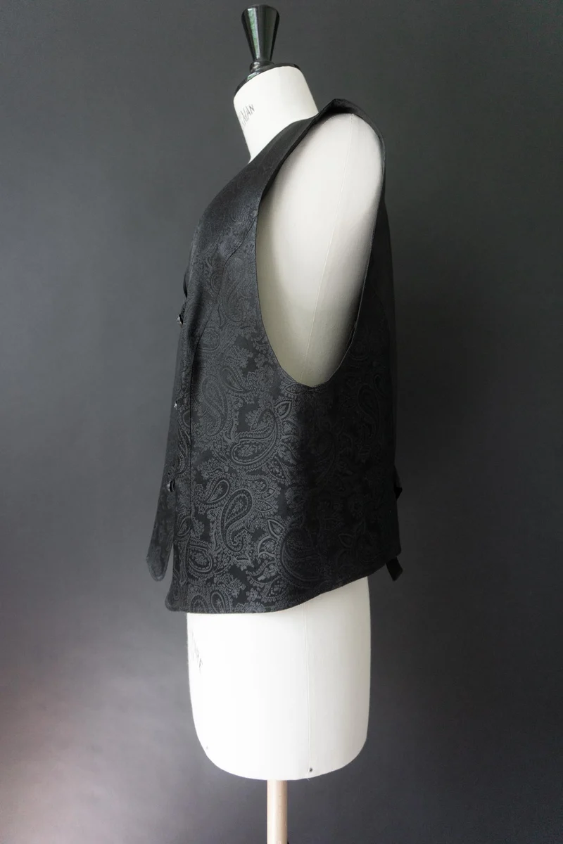 Vintage 80s Weste, Dark Paisley, M–L