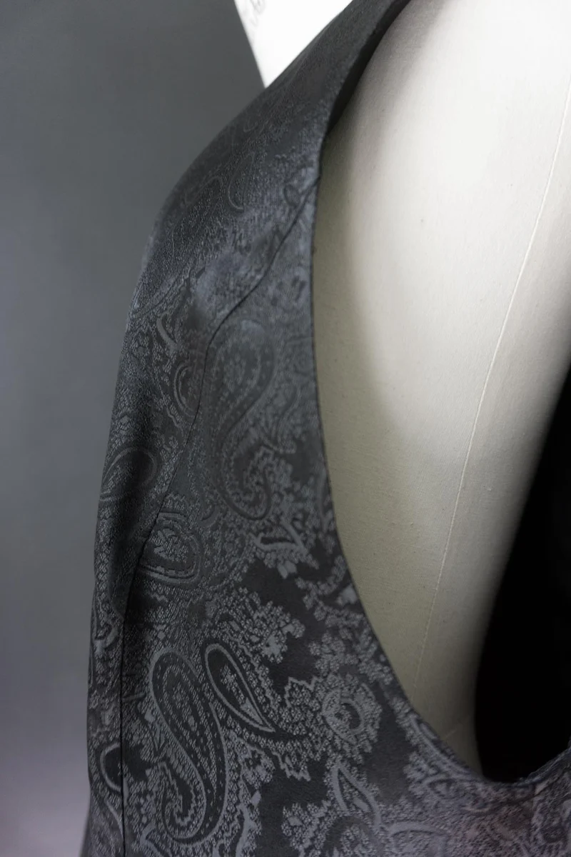 Vintage 80s Weste, Dark Paisley, M–L
