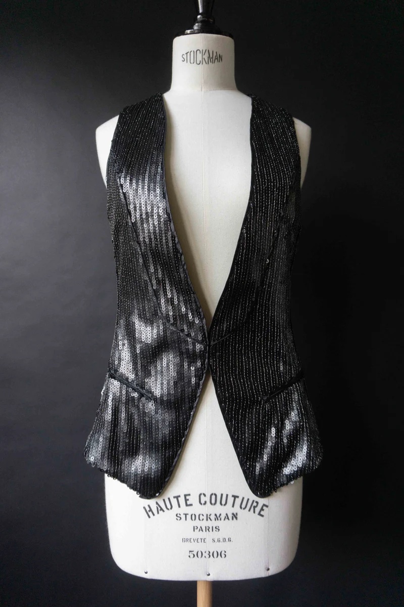 Vintage Paillettenweste Creare, XS–S