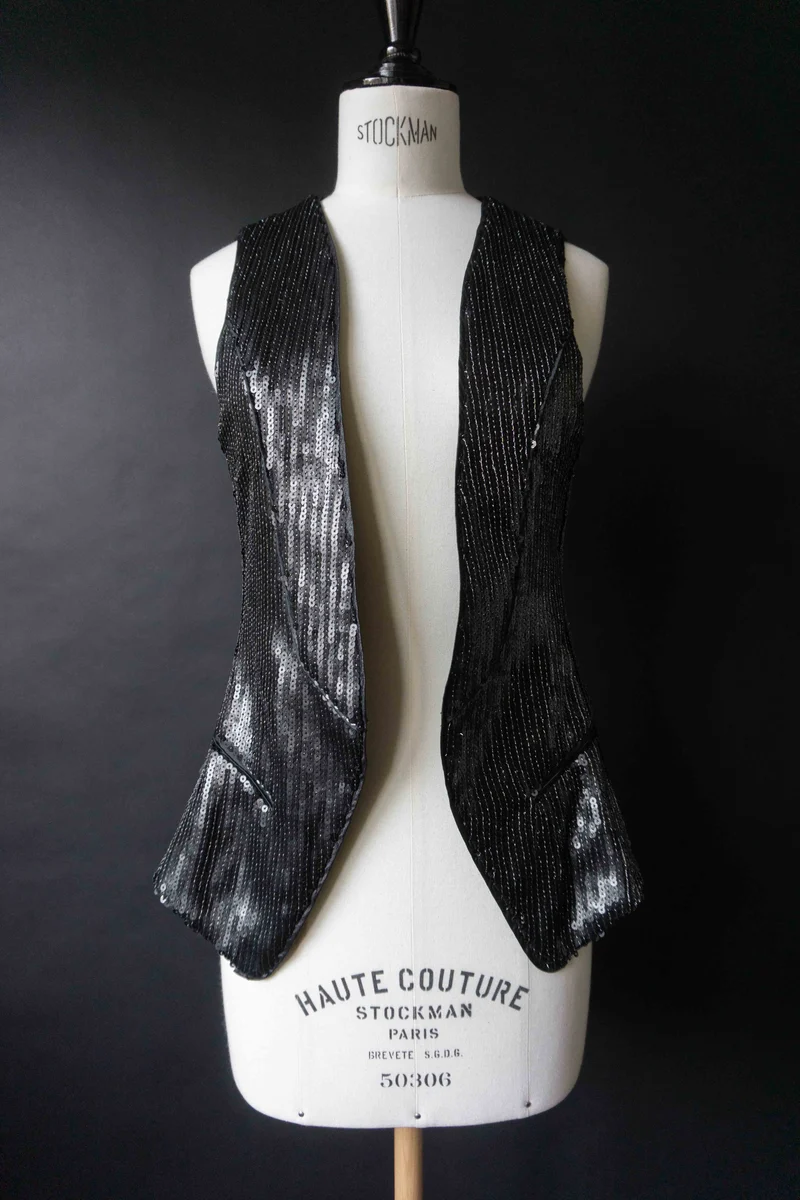 Vintage Paillettenweste Creare, XS–S