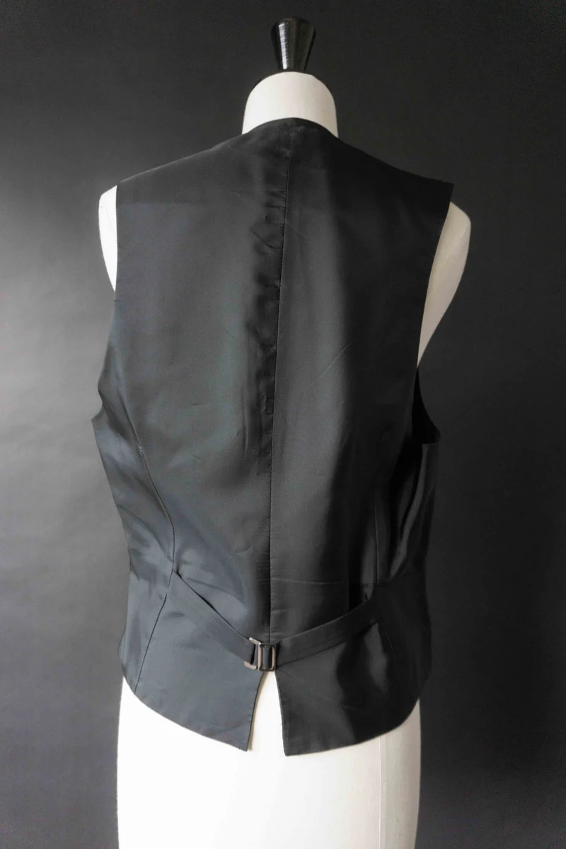 Schwarze Vintage Anzugweste aus den 80ern, M–L