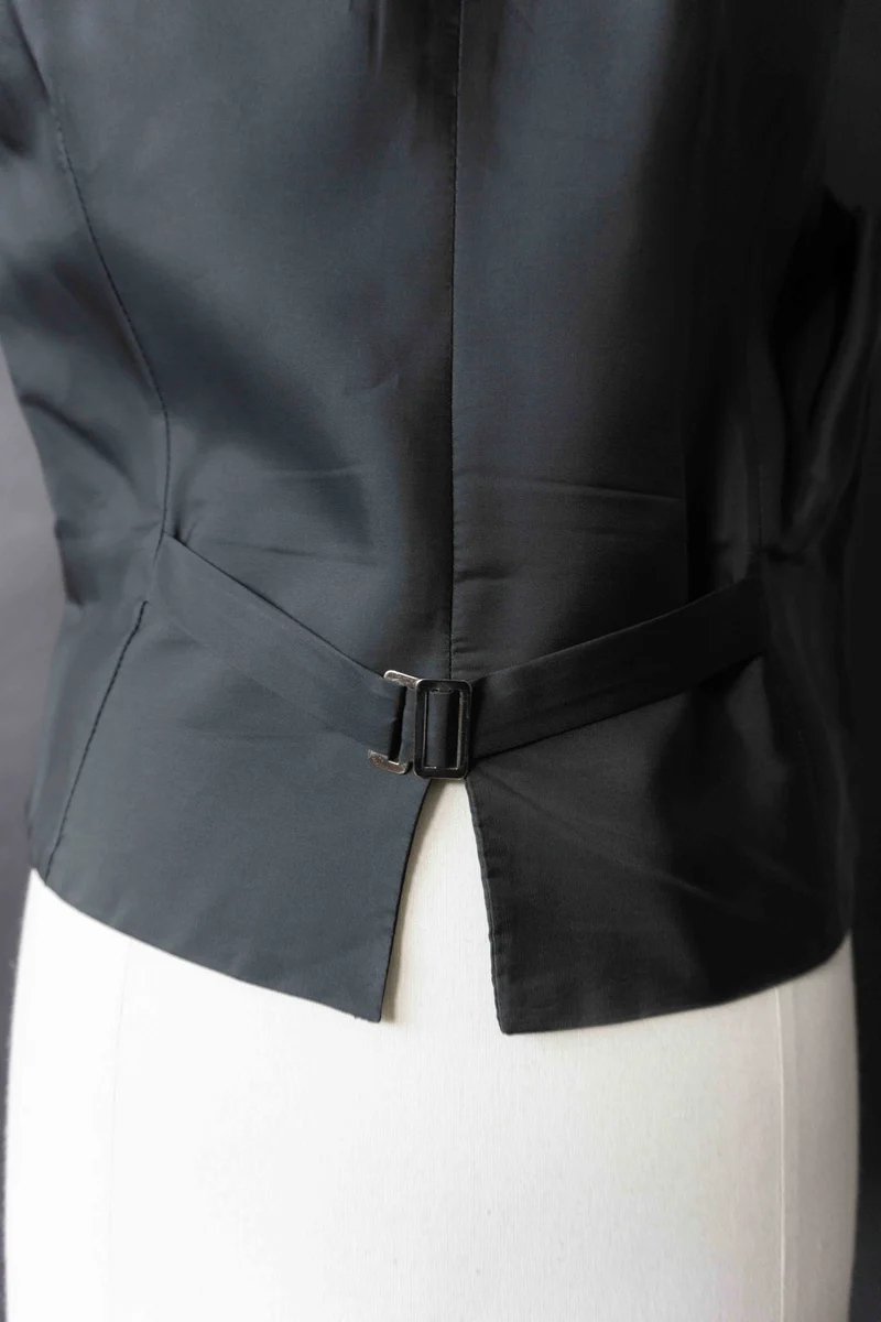 Schwarze Vintage Anzugweste aus den 80ern, M–L