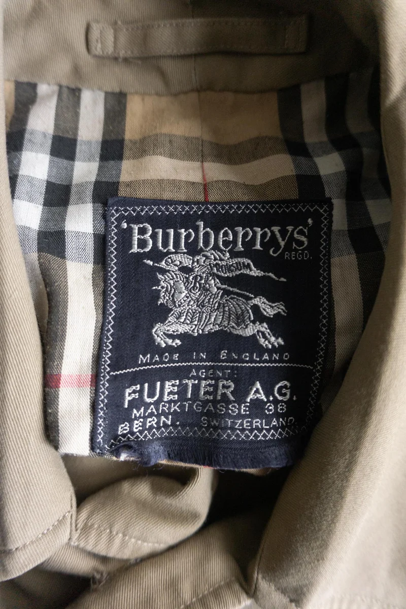 Vintage Burberry Car Coat in Beige, Made in England, M–XL