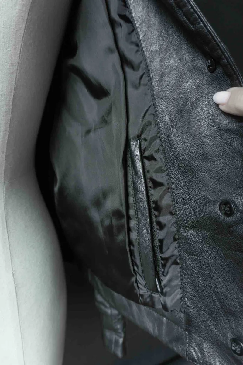 Vintage 90s Lederjacke aus Nappa Leder, S–M