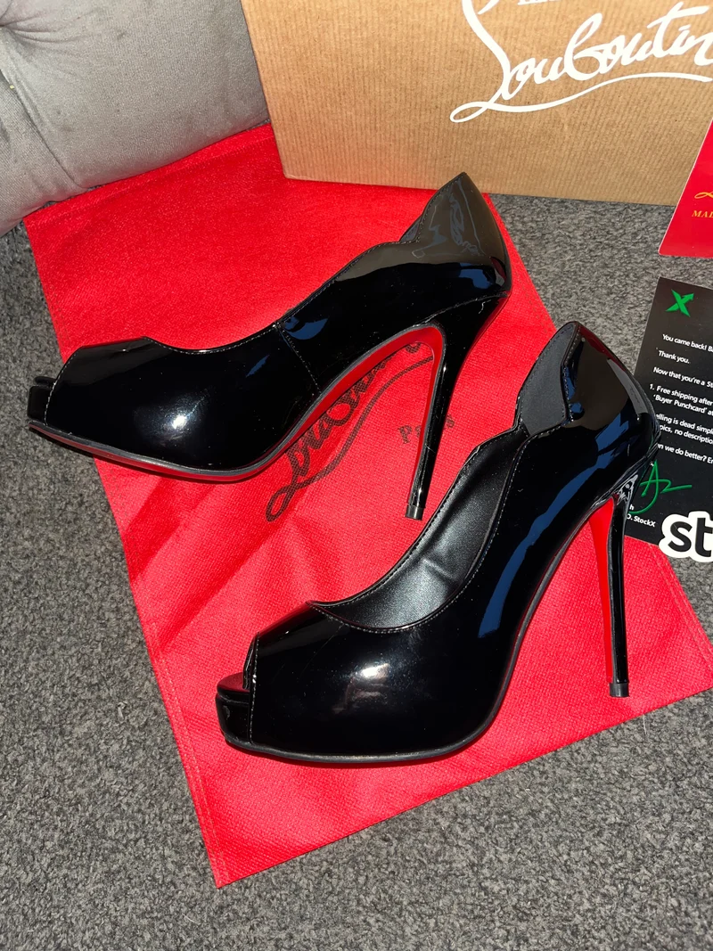 Black Open Toe Heels