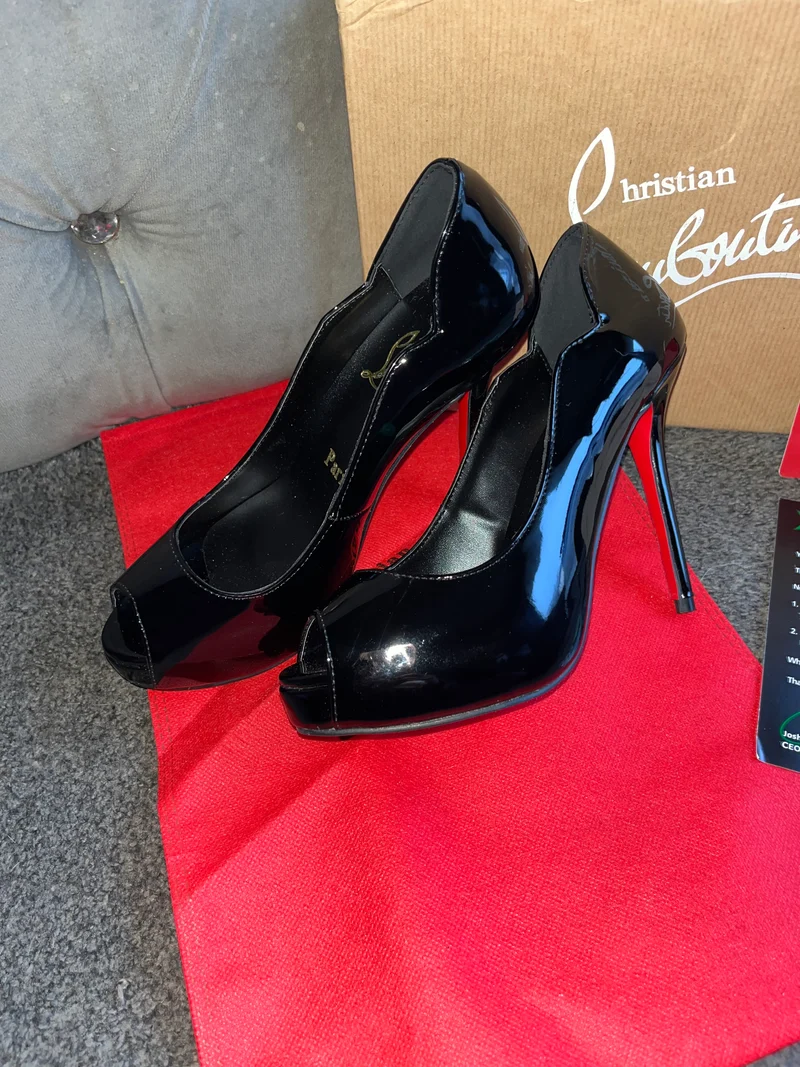 Black Open Toe Heels
