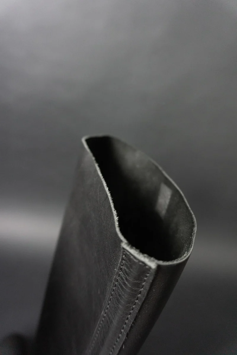 Shabbies Amsterdam Vintage Lederstiefel aus Echtleder – schwarzer Slouch Boot, 41