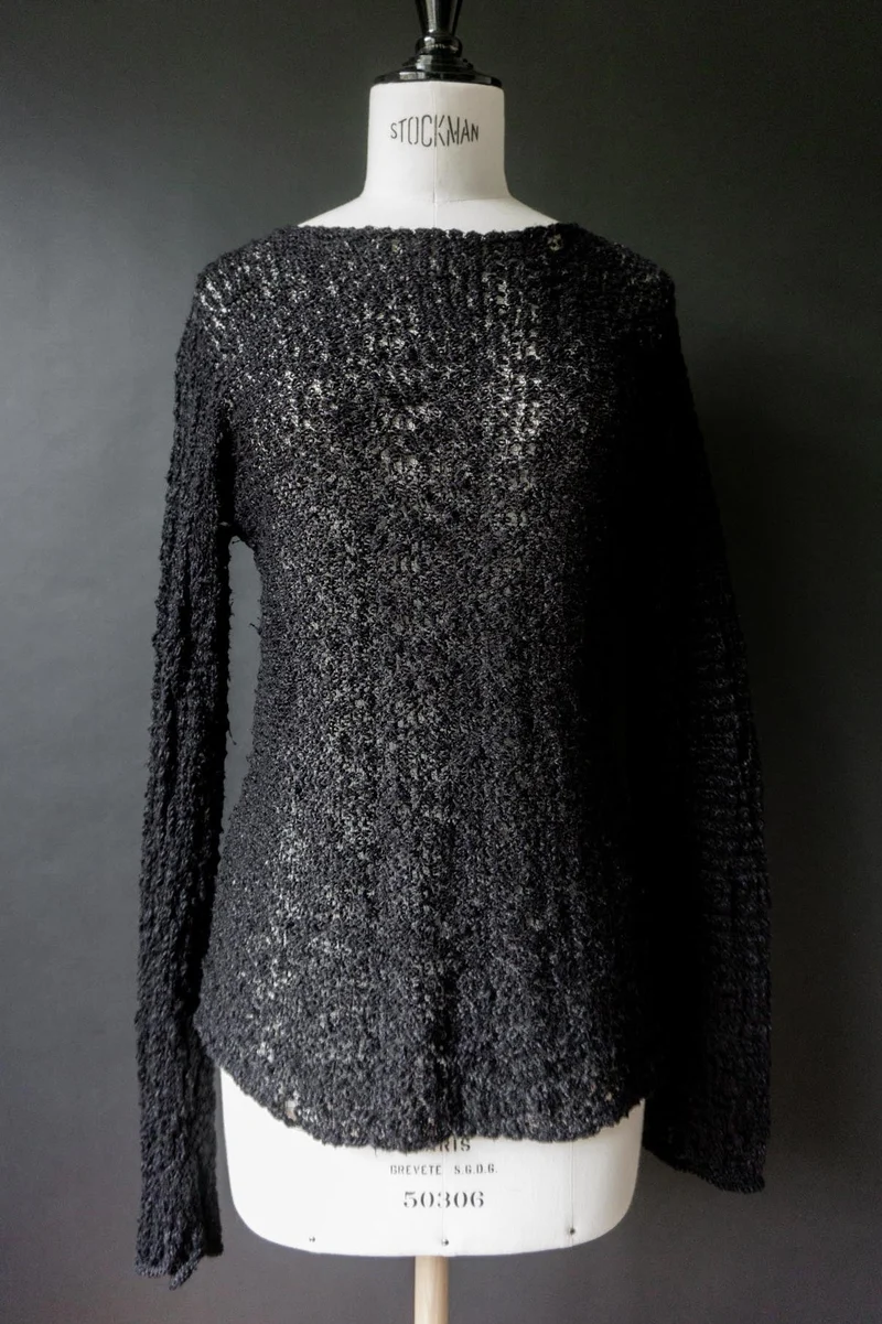 OSKA Sommerstrick Pullover in Schwarz – Transparent & Leicht, S–M