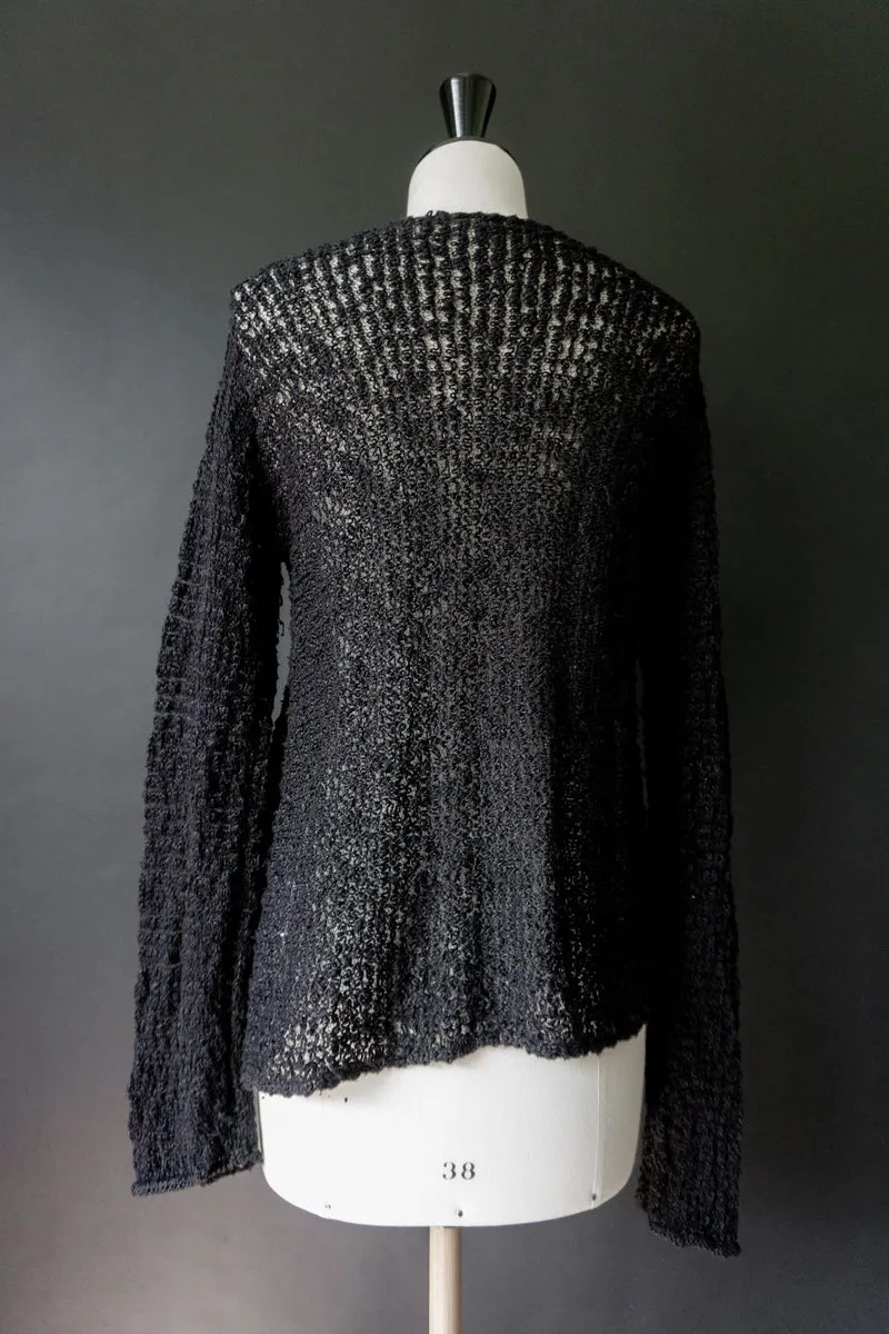 OSKA Sommerstrick Pullover in Schwarz – Transparent & Leicht, S–M
