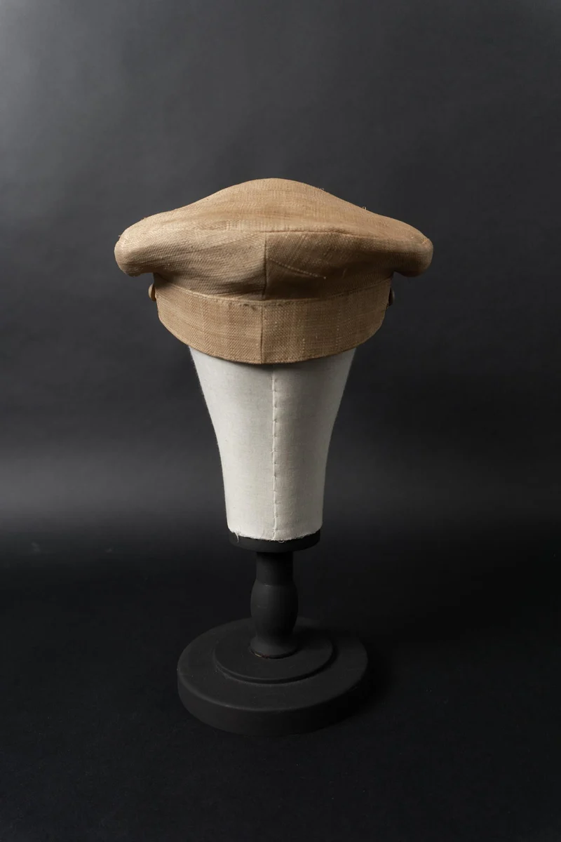 Vintage Leinen Schiffermütze in Naturbeige – zeitlose Baker Boy Cap
