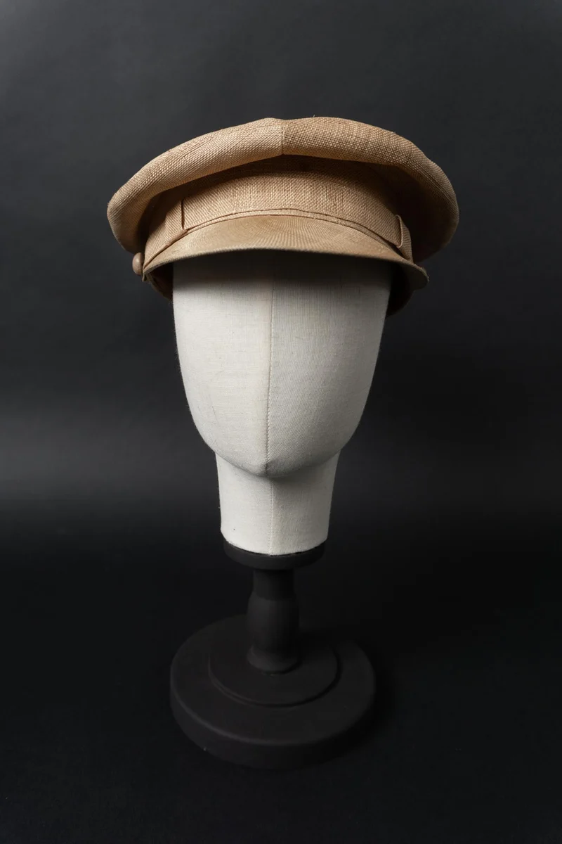 Vintage Leinen Schiffermütze in Naturbeige – zeitlose Baker Boy Cap