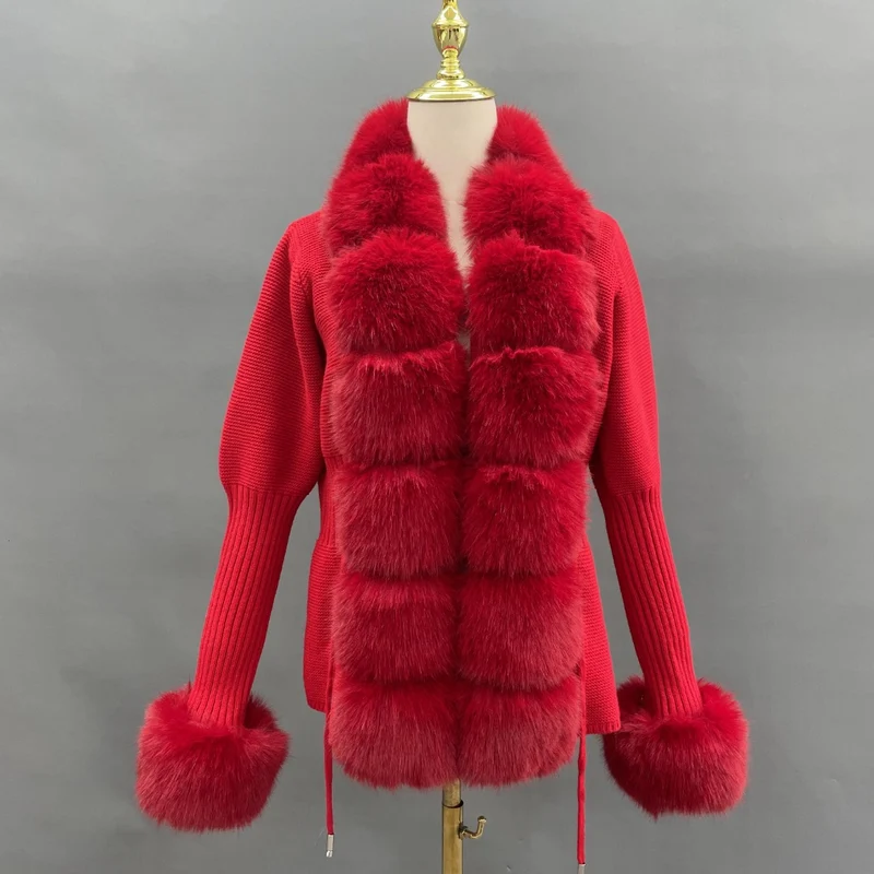 Faux Fur Cashmere Cardigans