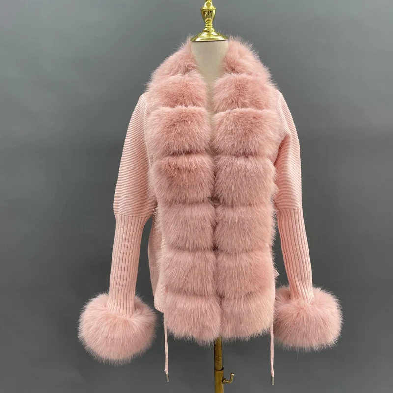 Faux Fur Cashmere Cardigans