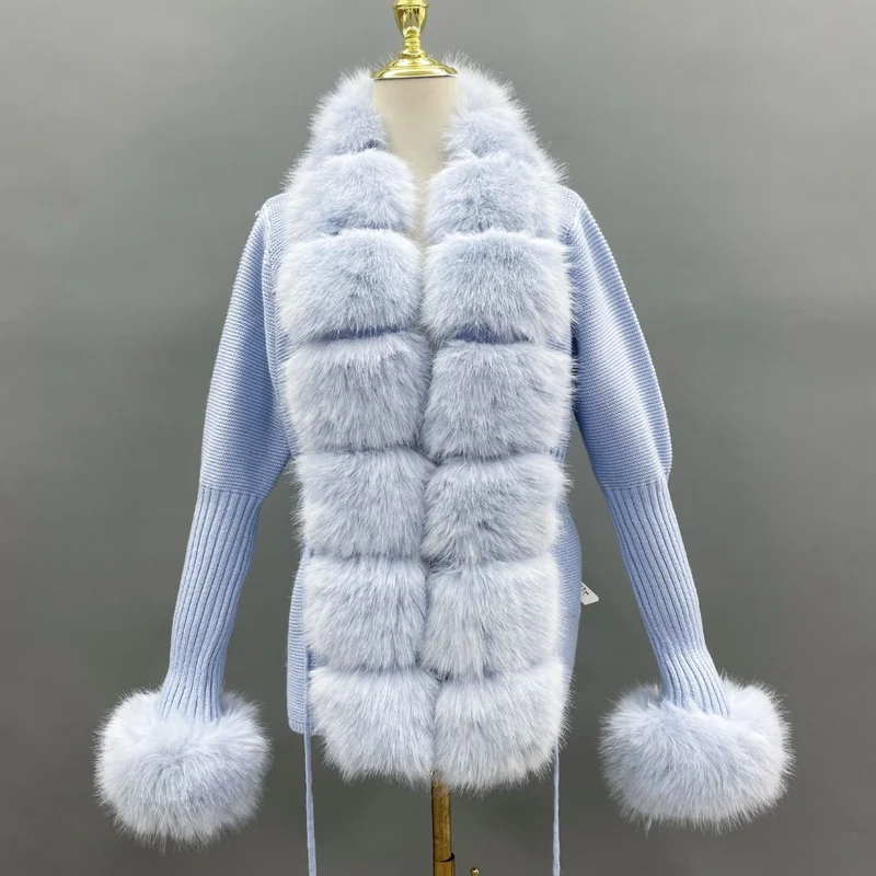 Faux Fur Cashmere Cardigans