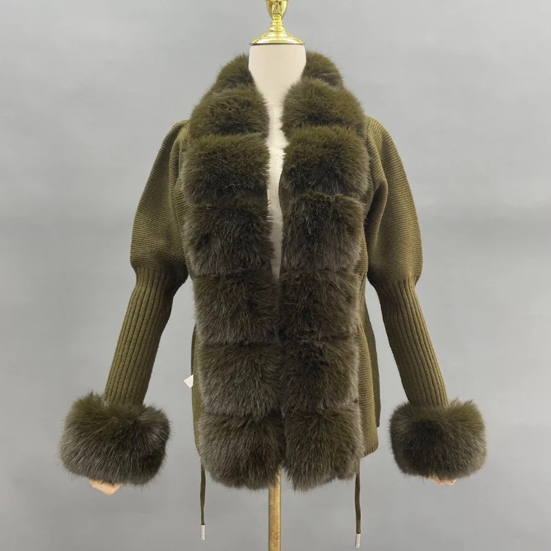 Faux Fur Cashmere Cardigans