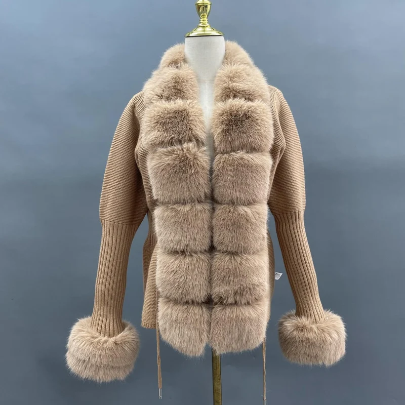 Faux Fur Cashmere Cardigans