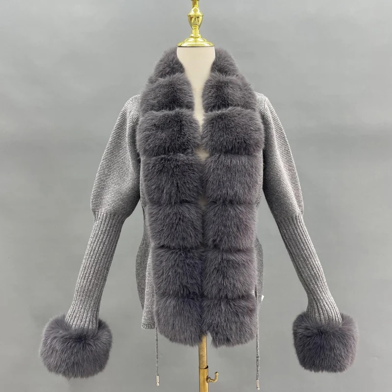Faux Fur Cashmere Cardigans