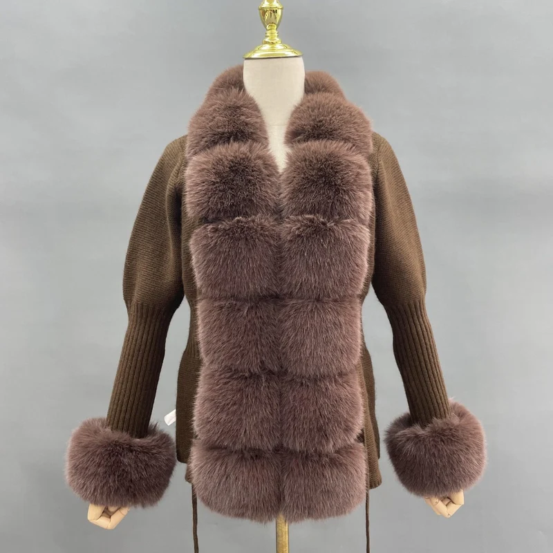 Faux Fur Cashmere Cardigans