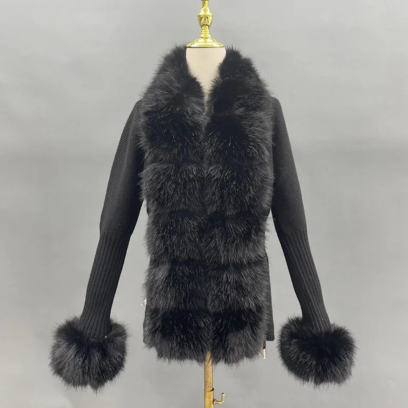 Faux Fur Cashmere Cardigans
