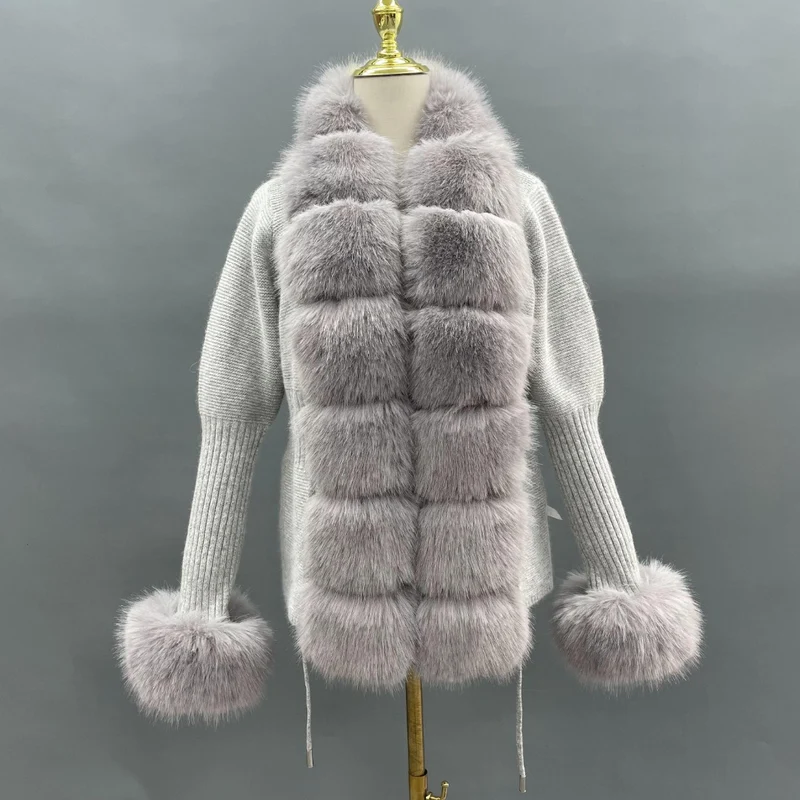 Faux Fur Cashmere Cardigans