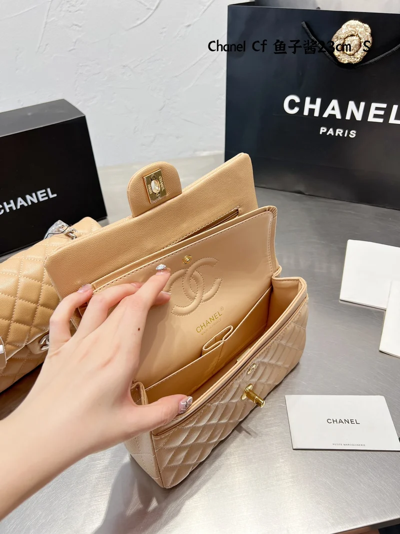 Peach Beige Leather C Bag