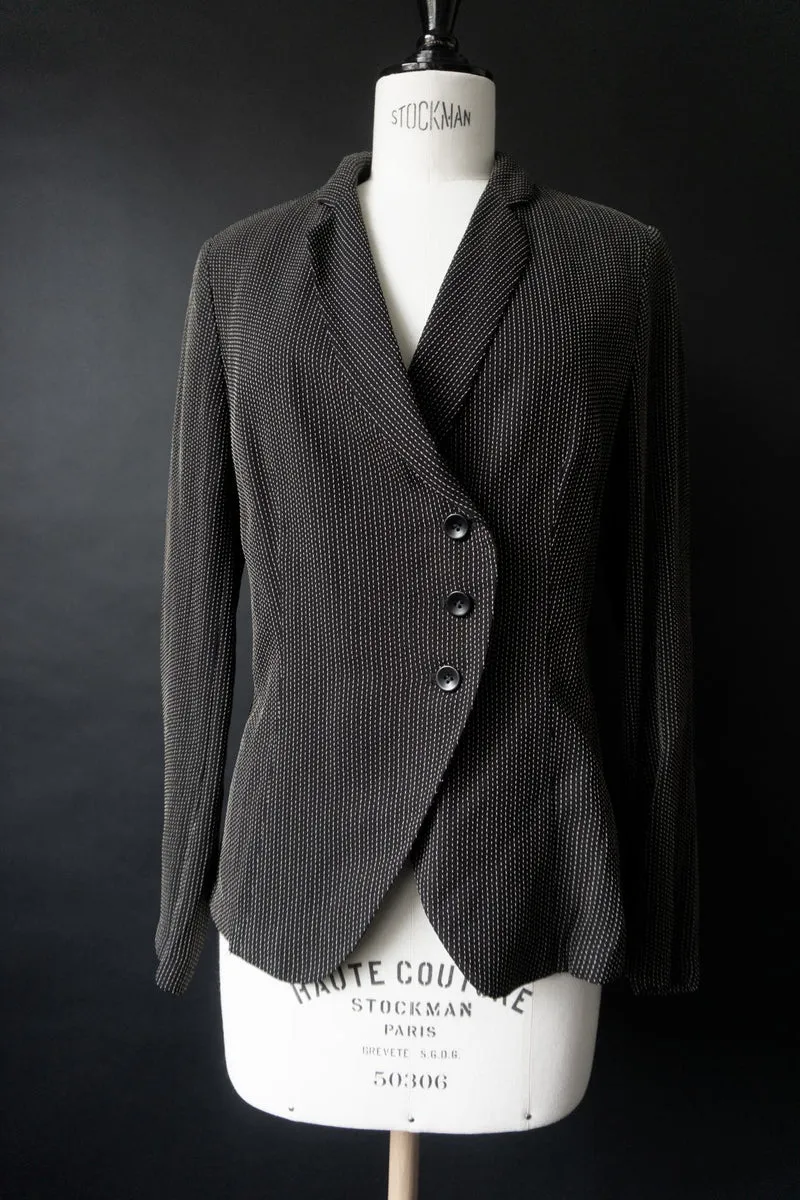 Vintage Sahzà Viskose Blazer, 90s, asymmetrisch, S–M