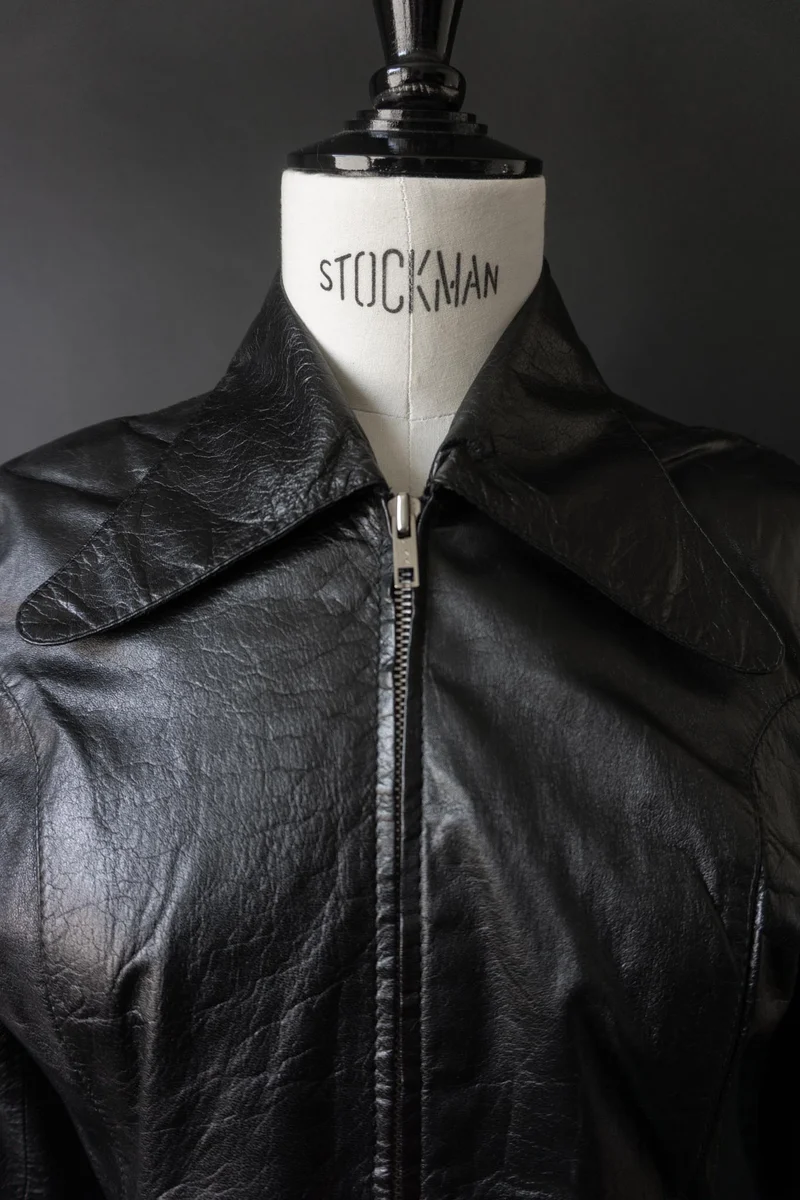 Vintage 70s Lederjacke Echtleder, Zipper, XS-S