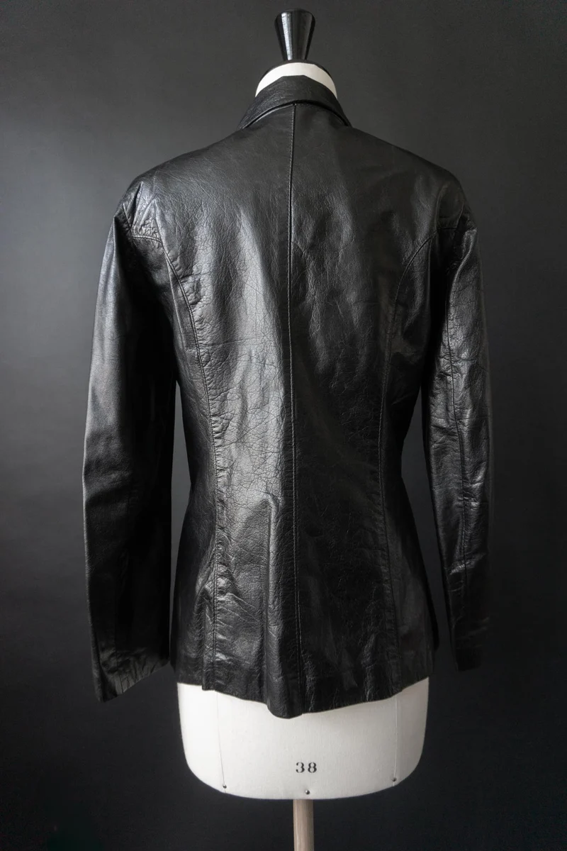 Vintage 70s Lederjacke Echtleder, Zipper, XS-S