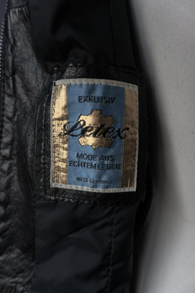 Vintage 70s Lederjacke Echtleder, Zipper, XS-S
