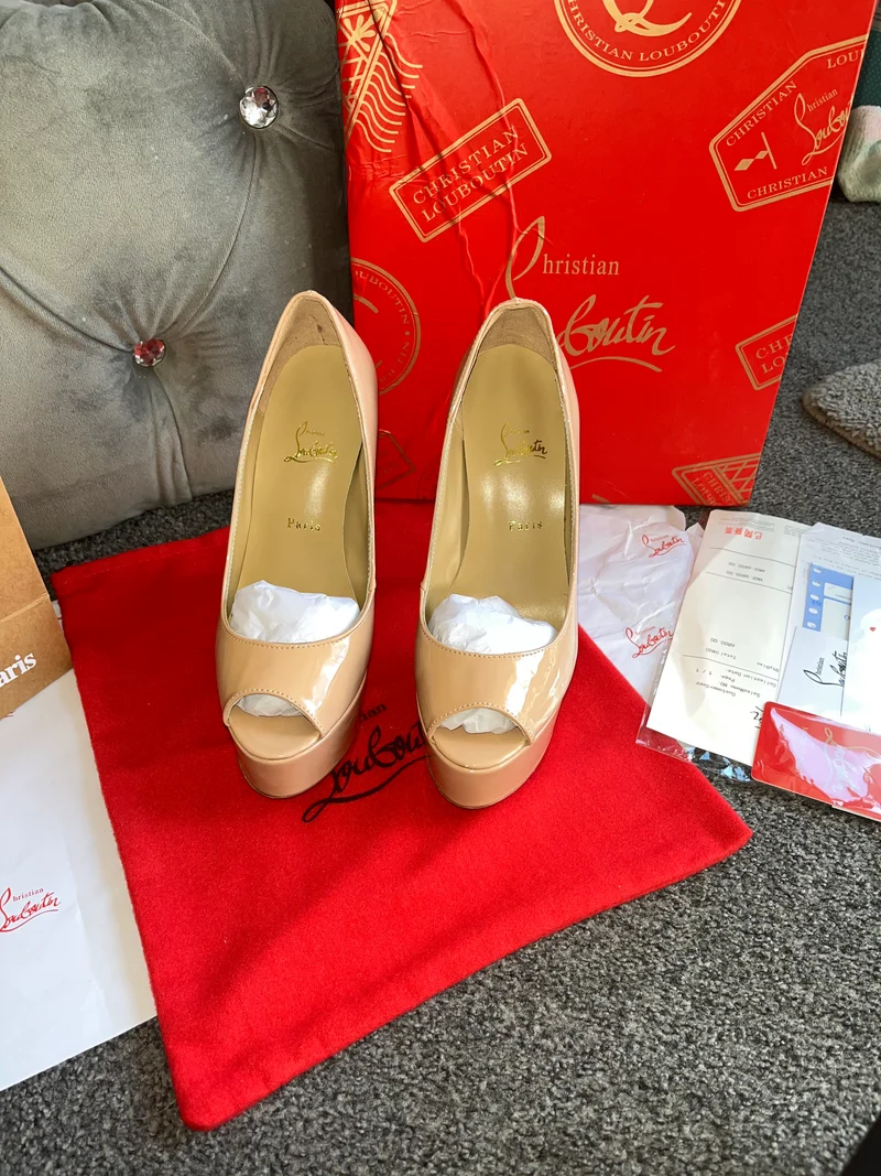 Closed Back Beige Heels
