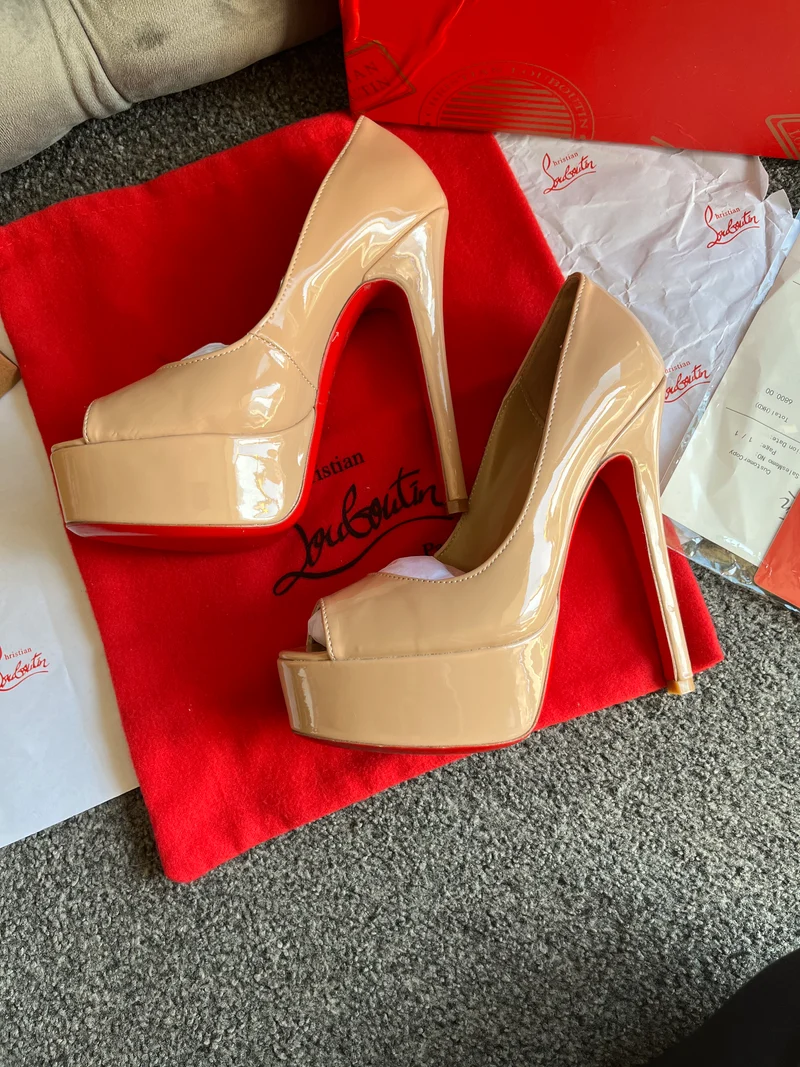 Closed Back Beige Heels