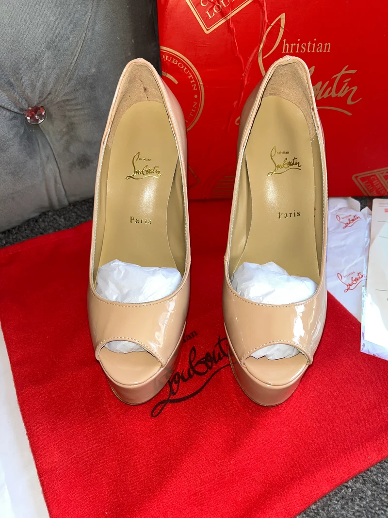Closed Back Beige Heels