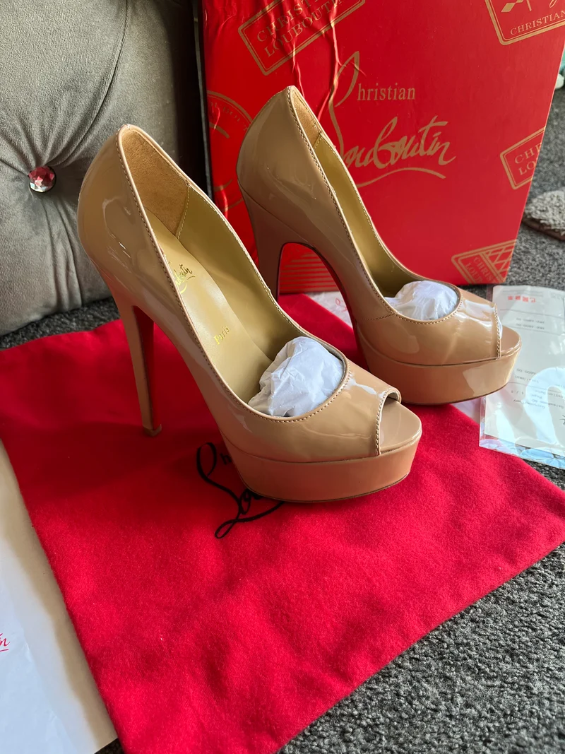 Closed Back Beige Heels